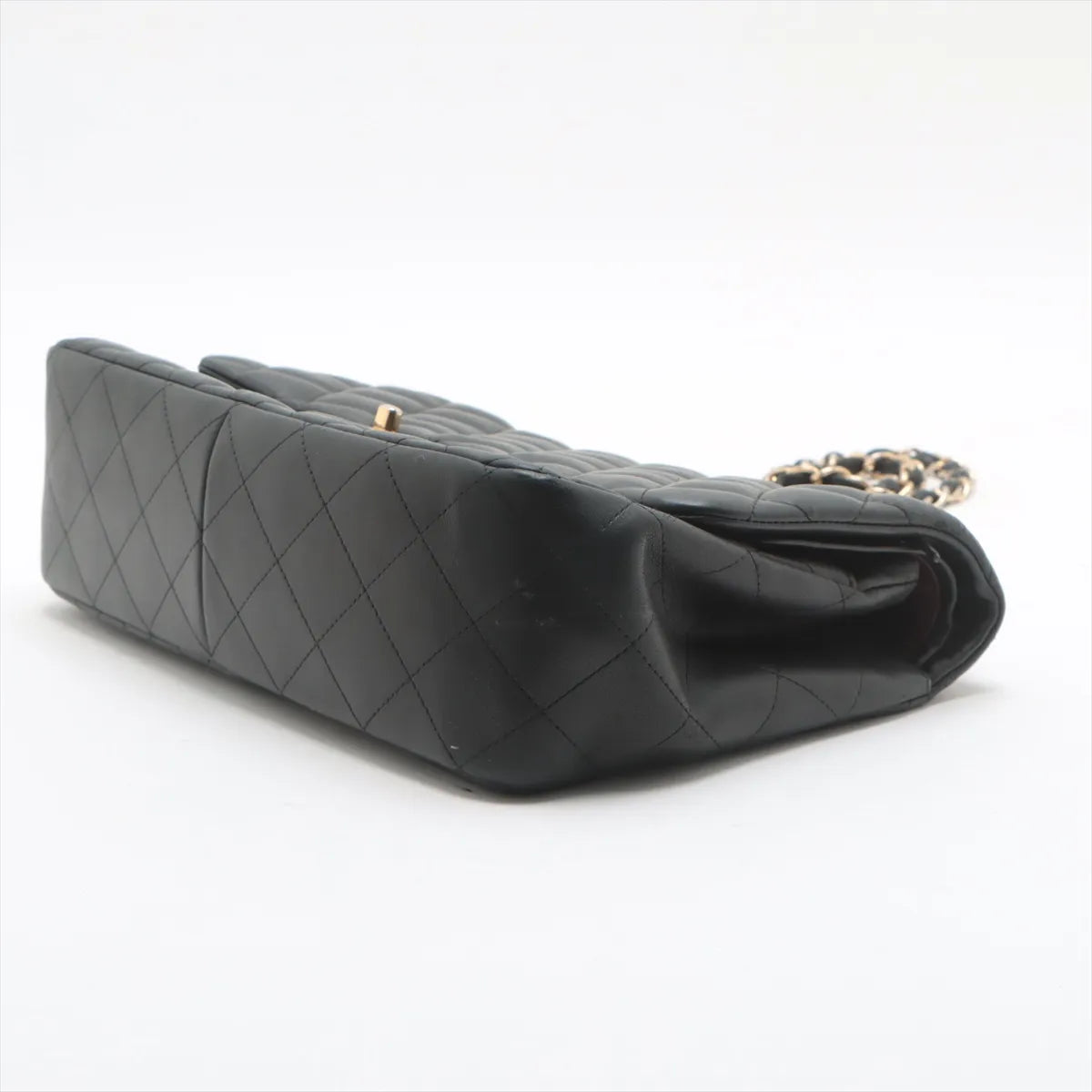 Chanel Dekamatrasse 30 Large Lambskin Double Flap Double Chain Bag Black