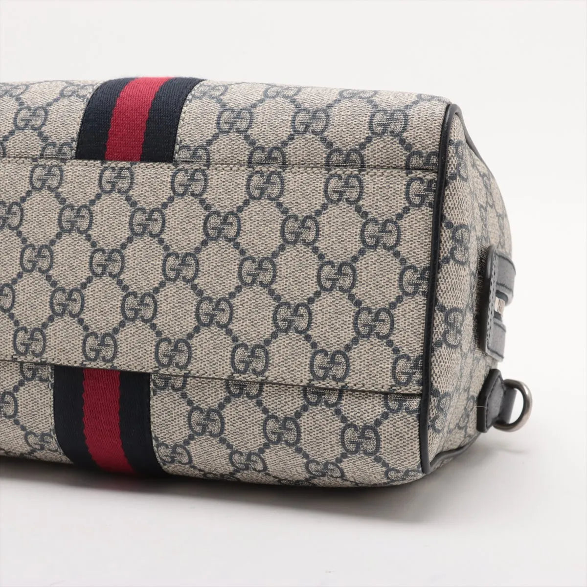 Gucci GG Supreme Leather Two-Way Handbag Navy Blue