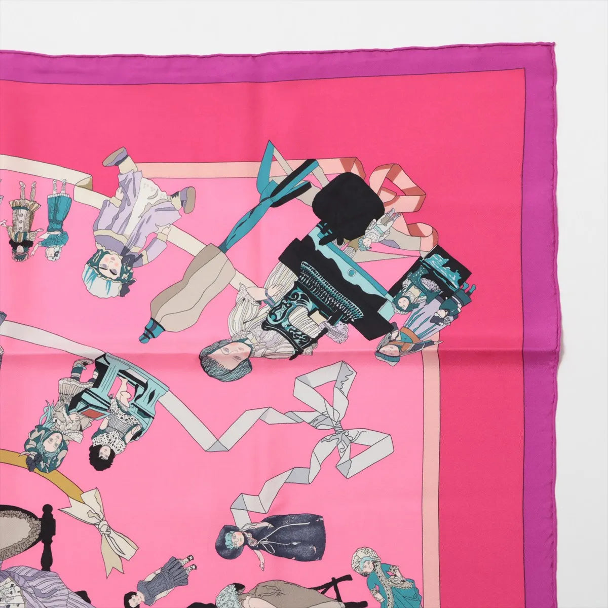 Hermes Carre 90 Hello Dolly Puppets Silk Scarf Pink — product photo 3