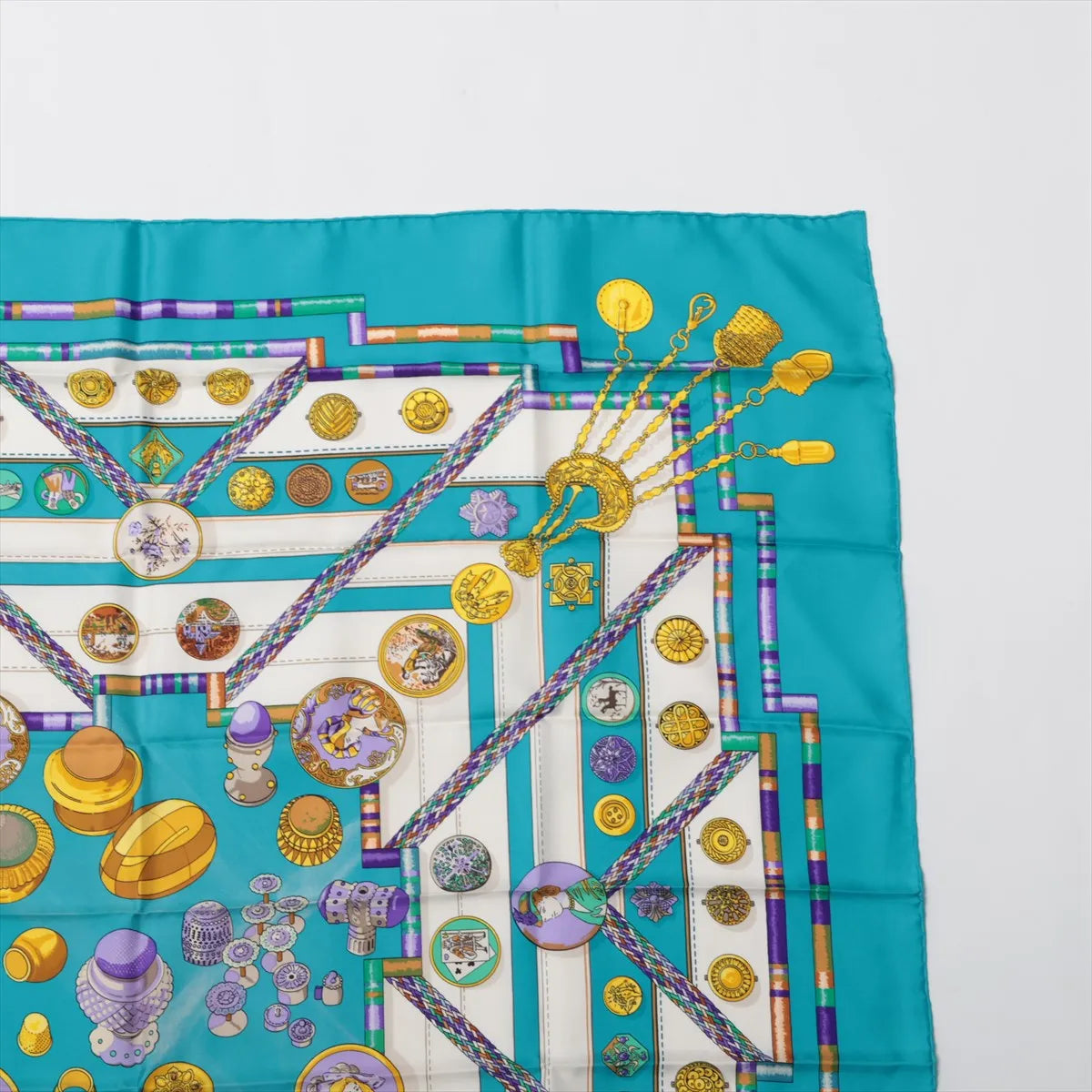 Hermès Carré 90 Petite Main Silk Scarf Blue