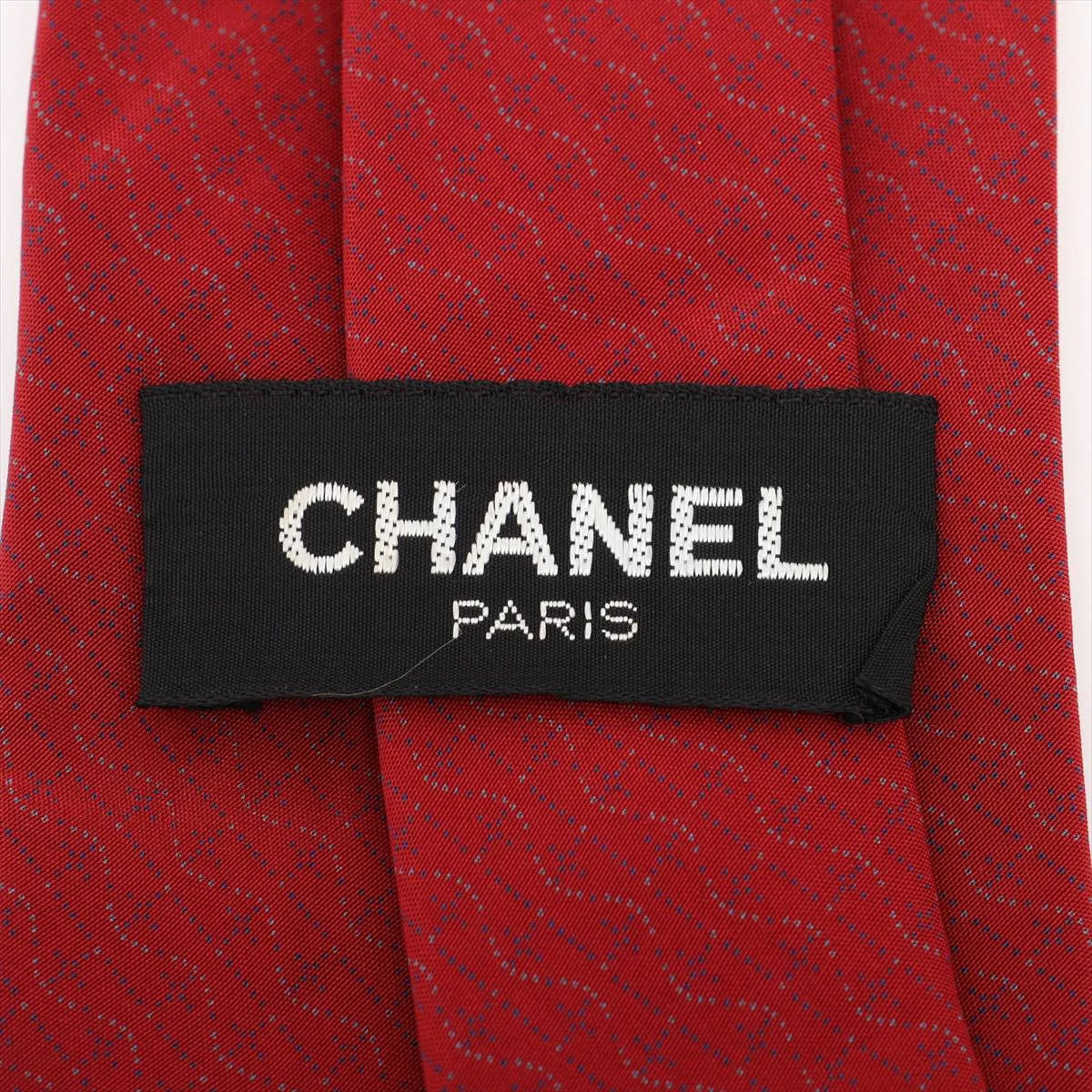 Chanel Dot Red Silk Necktie