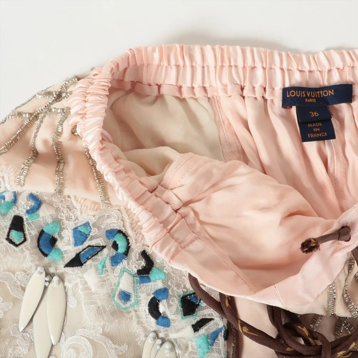 Louis Vuitton Lace Silk Boho-style Short Pant Pink