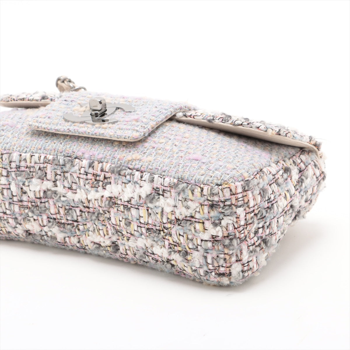 Chanel CC Logo Tweed Single Flap Double Chain Bag Multicolor * PREORDER *