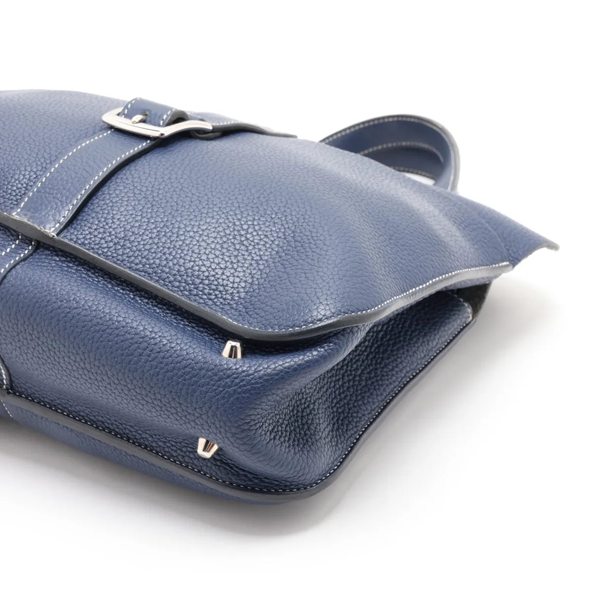 Hermes Halzan 31 Taurillon Clemence Blue Sapphire
