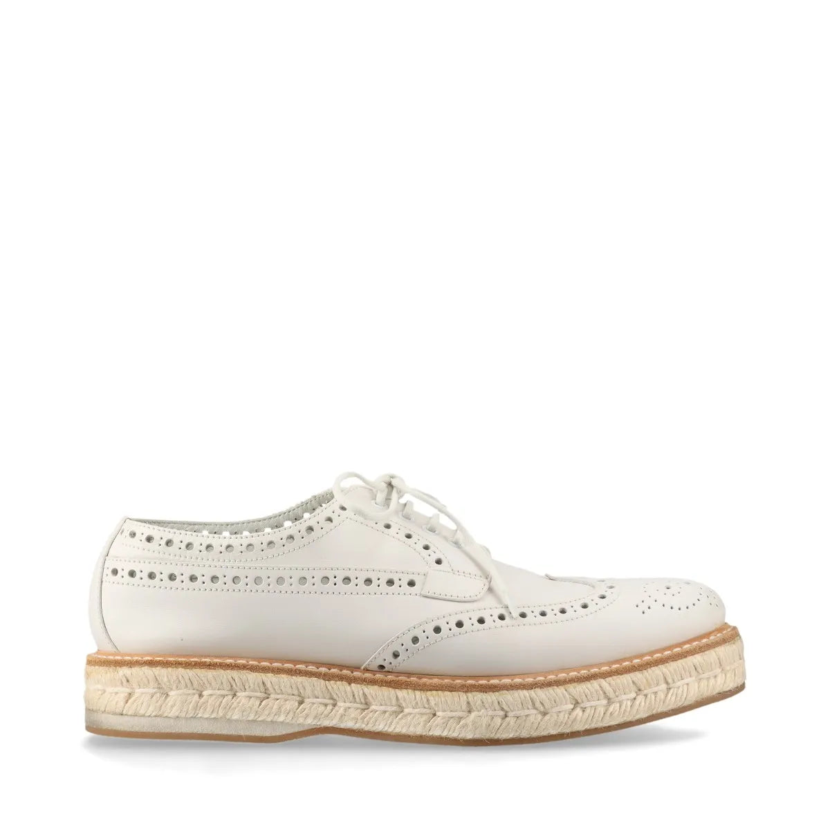 Church's Perforated Leather Keely Espadrilles Shoes White