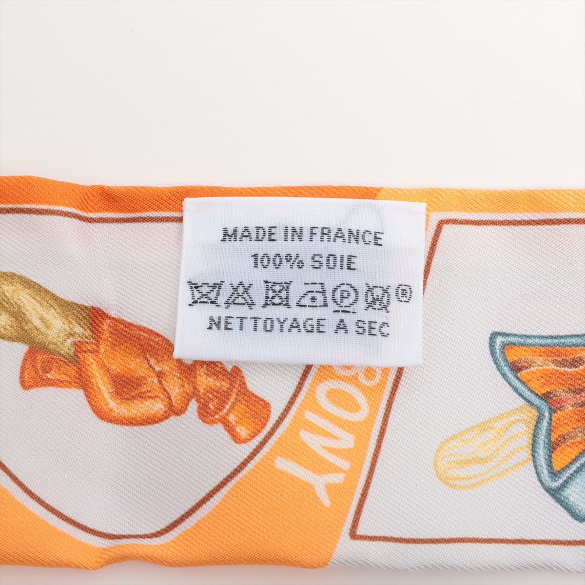 Hermès Twilly Funny Ice Cream Silk Orange x White