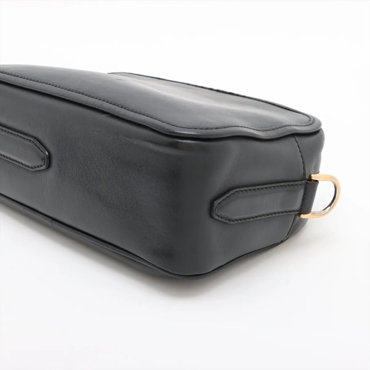 Fendi F Logo Leather Camera Shoulder Bag Black