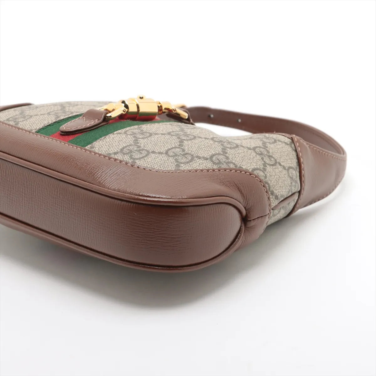 Gucci Jackie 1961 GG Supreme Leather Shoulder Bag Brown