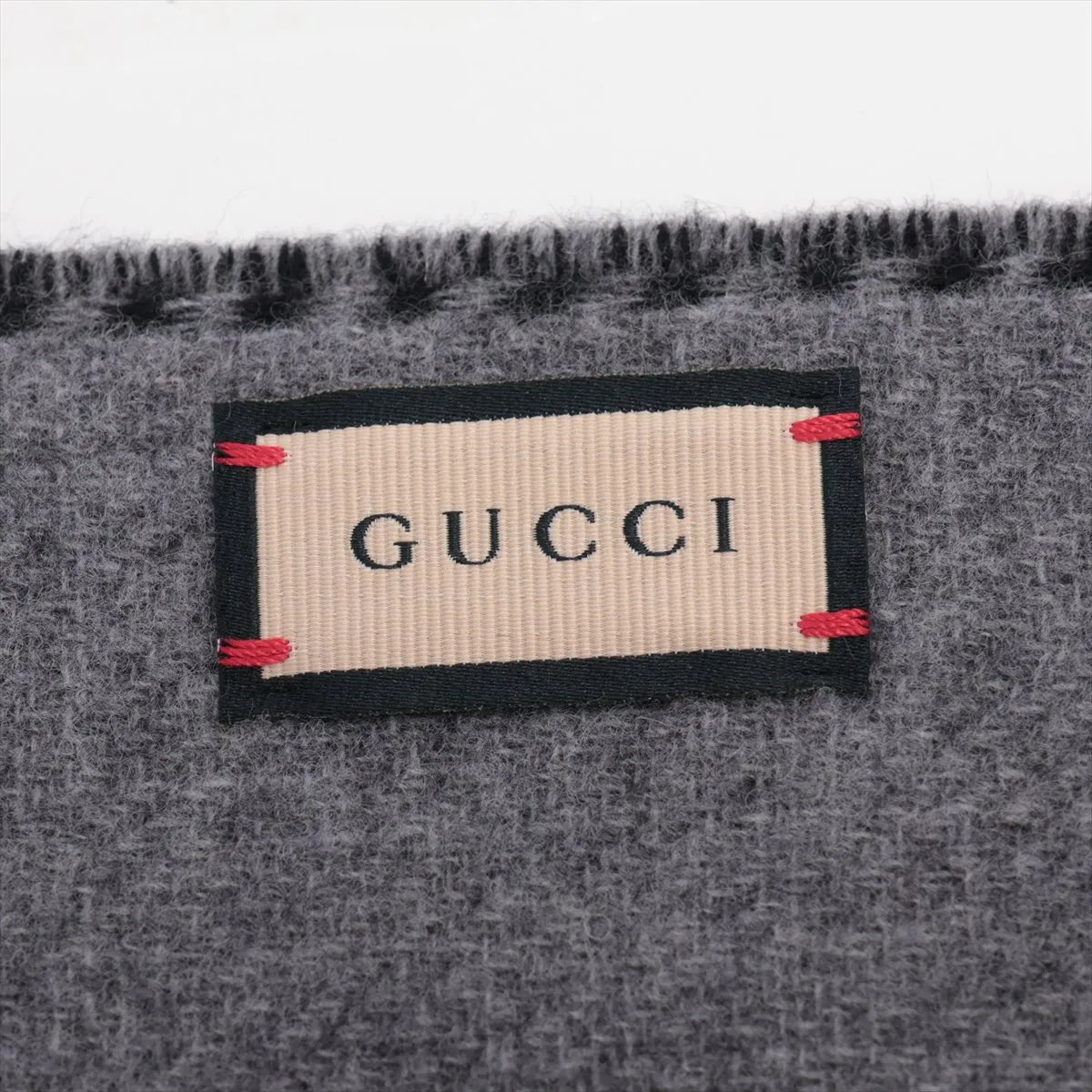Gucci Interlocking G Wool & Cashmere Scarf Black x Gray