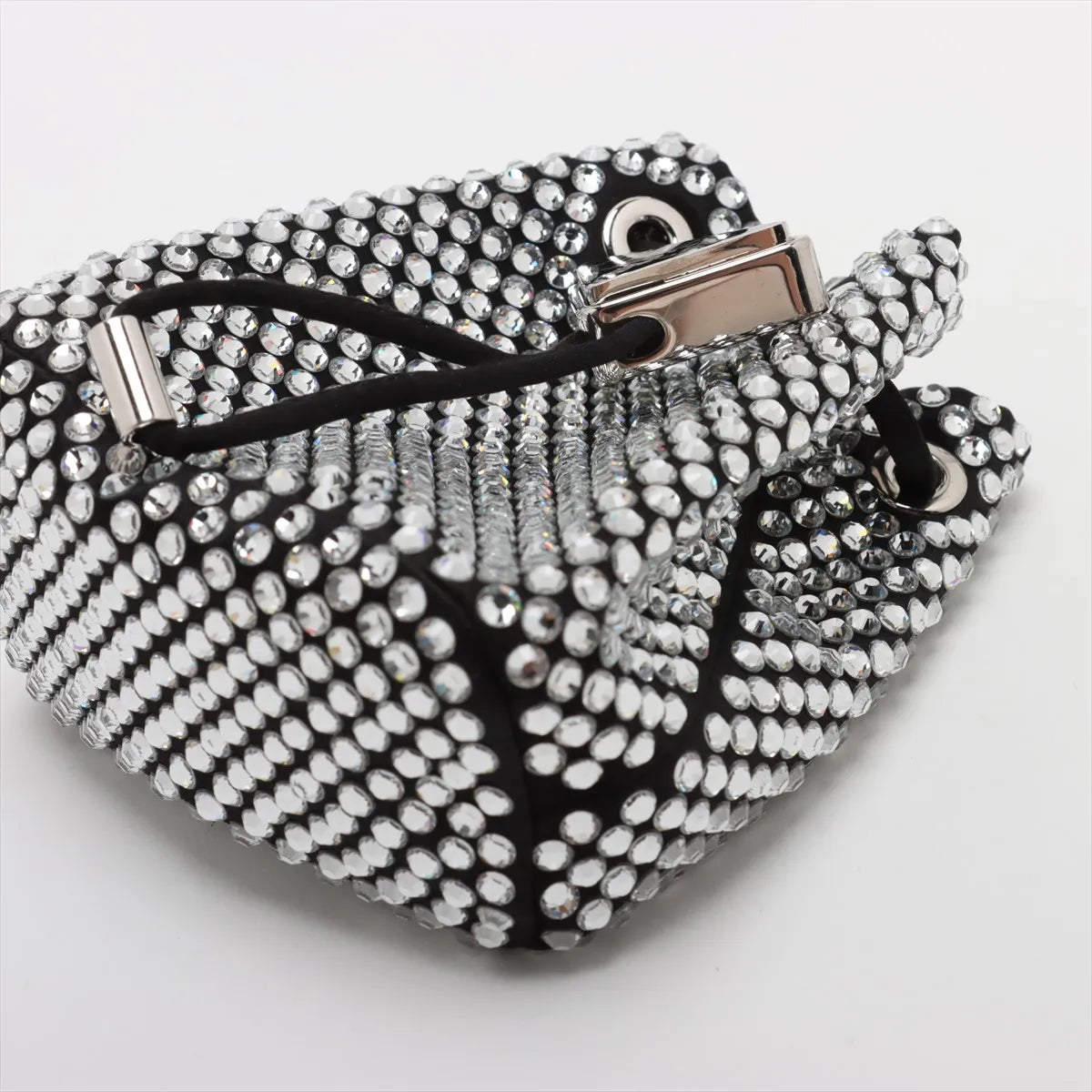 Prada Crystal Rhinestone x Satin Chain Bucket Shoulder Bag