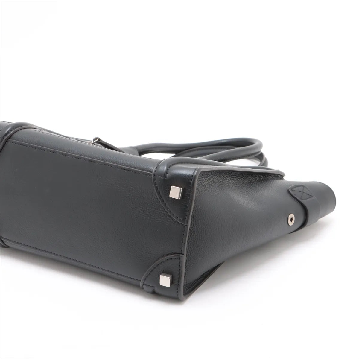 Celine Luggage Micro Shopper Leather Handbag Black