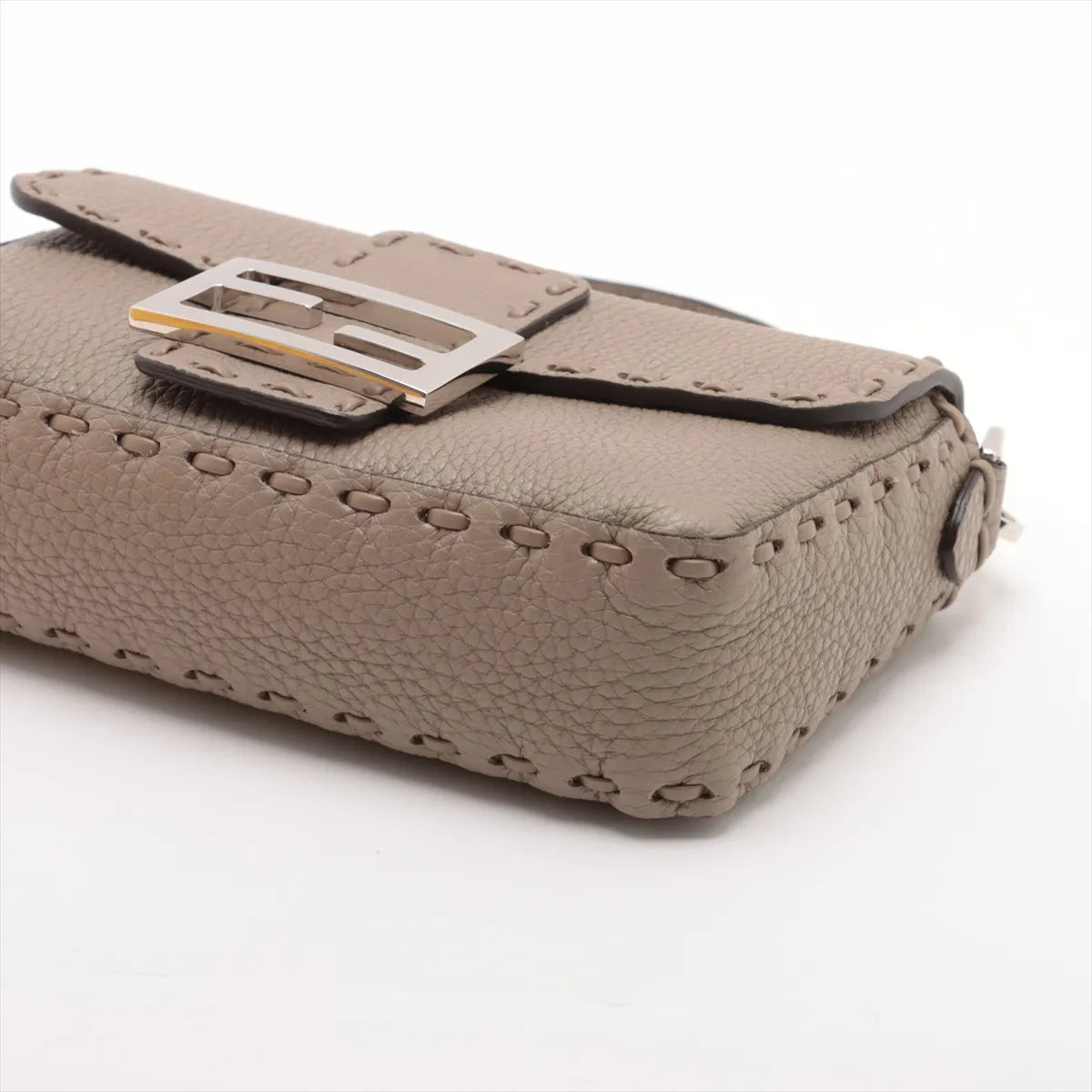 Fendi FF Logo Mini Leather Two-Way Shoulder Bag Brown