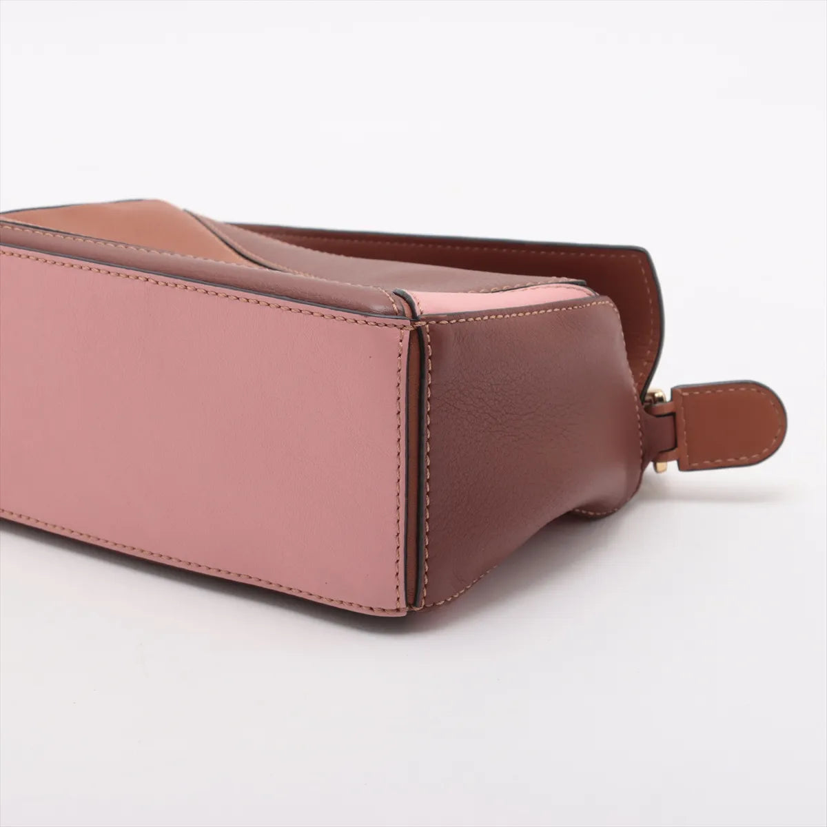 Loewe Mini Puzzle Two-Way Shoulder Bag Brown x Pink