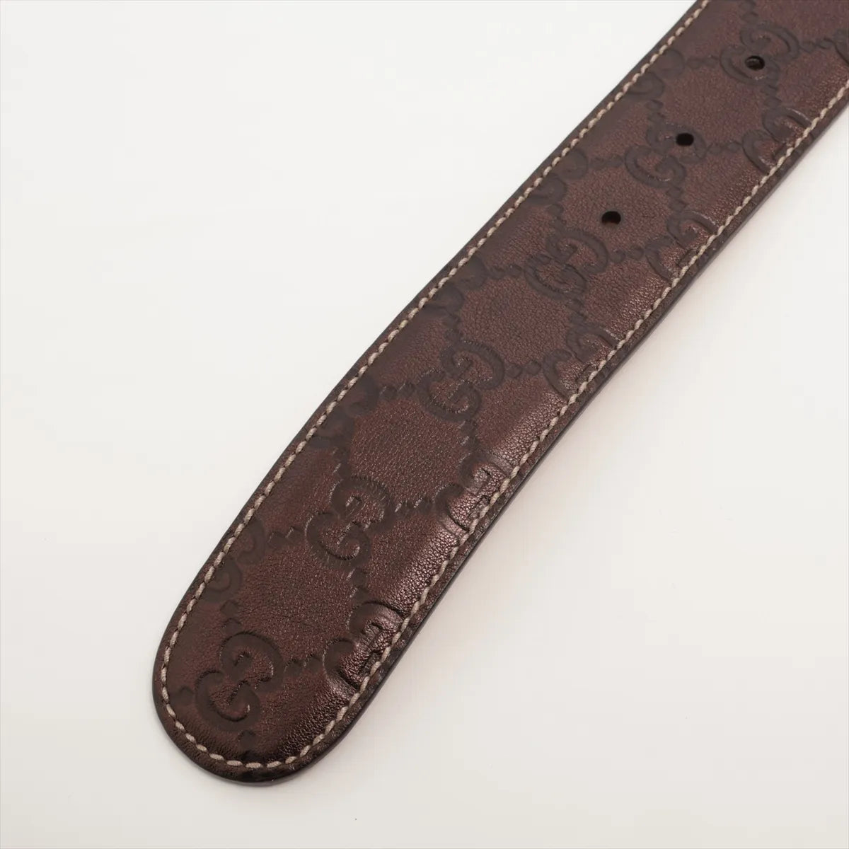 Gucci Interlocking G Leather Belt Brown
