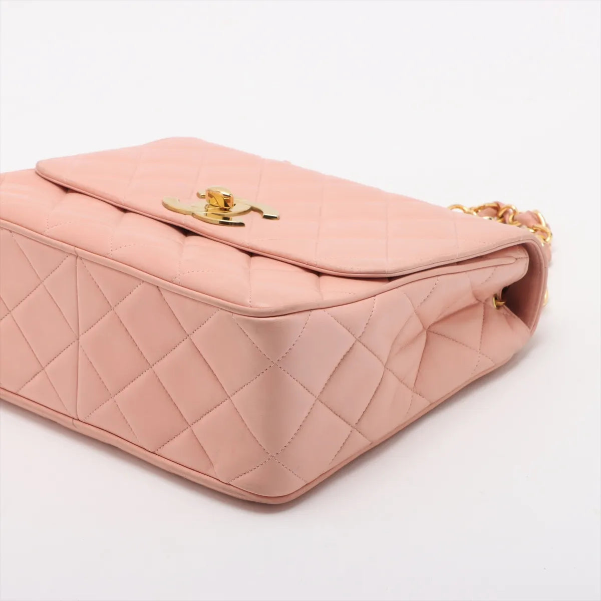 Chanel CC Logo Matelasse Lambskin Single Flap Single Chain Bag Pink — product photo 3