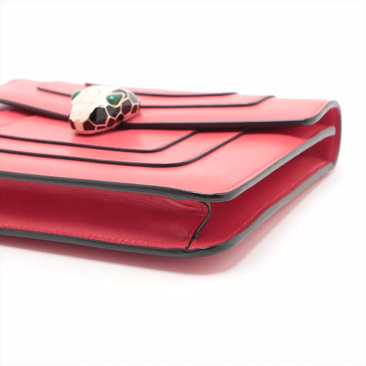 Bvlgari Serpenti Forever Leather Chain Shoulder Bag Red