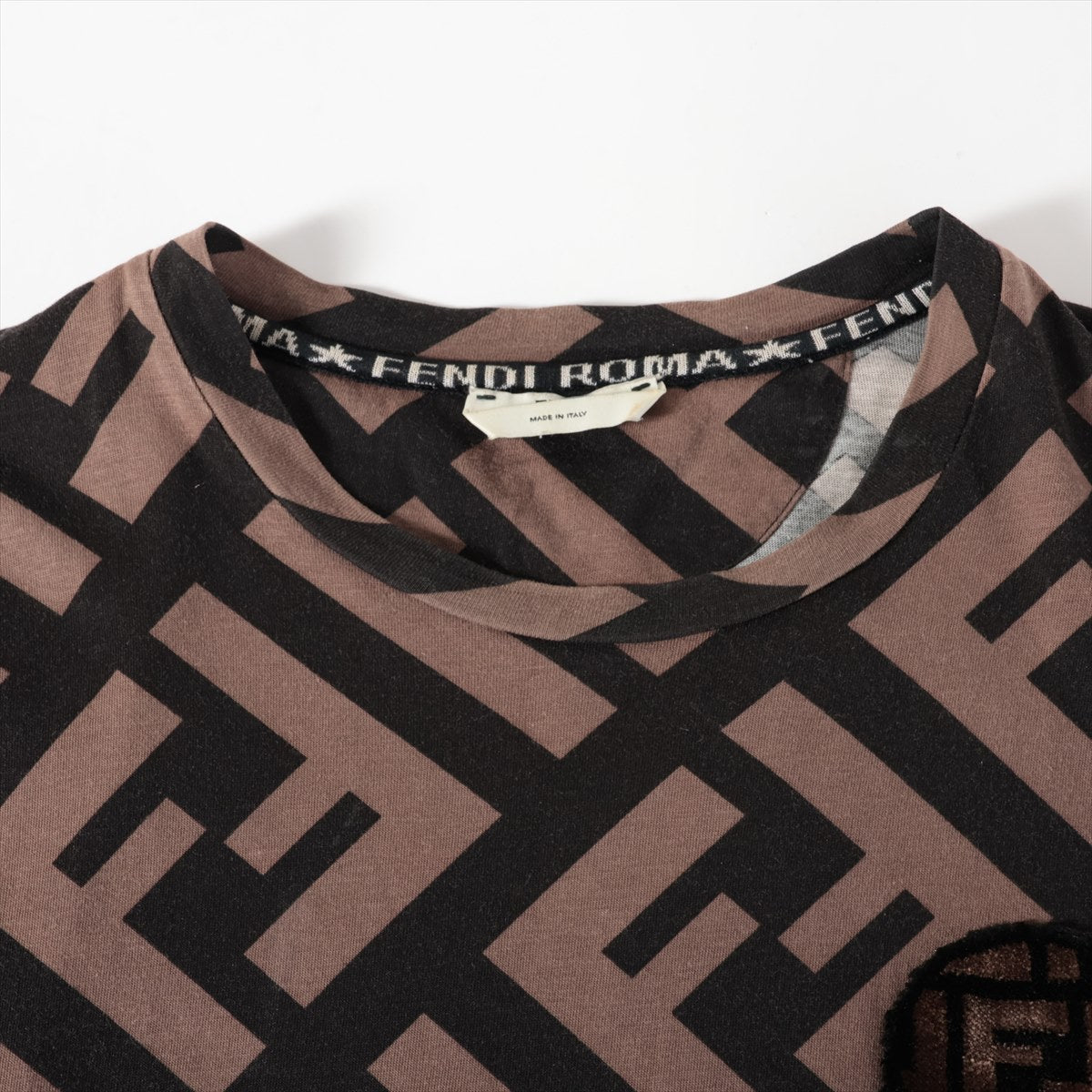 Fendi Zucca Cotton T-shirt Black × Brown