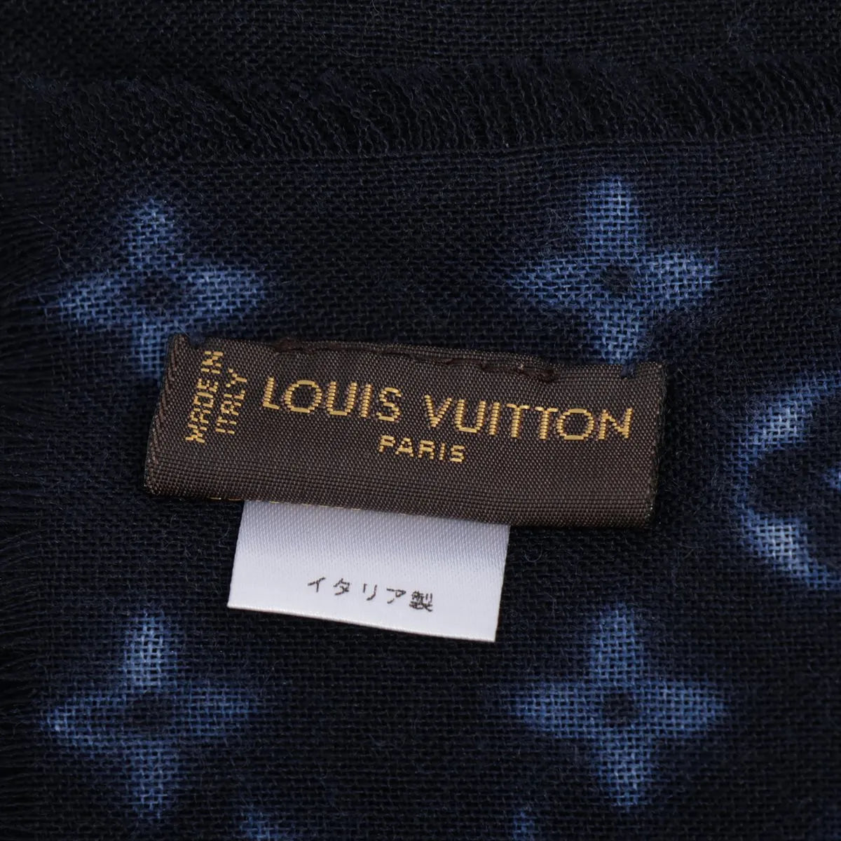 Louis Vuitton Gradient Monogram Wool Scarf Navy Blue