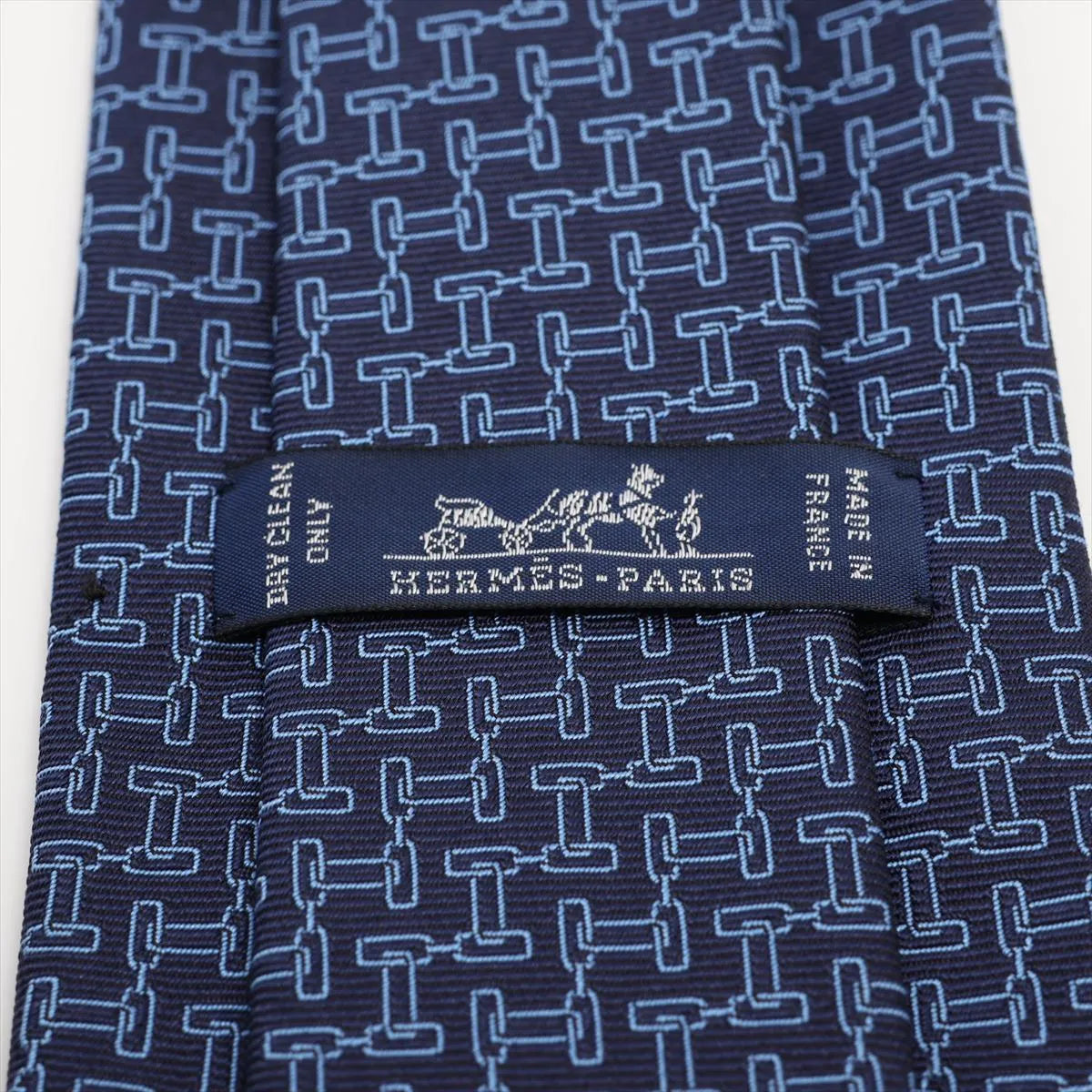 Hermès H Logo Necktie Navy Blue