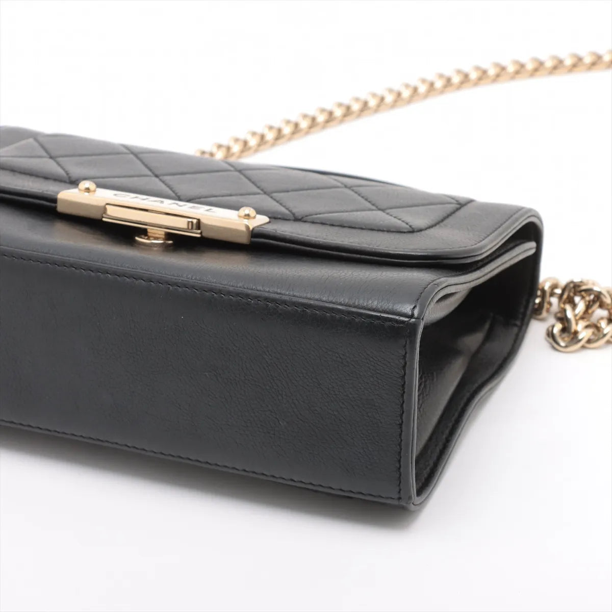 Chanel Click Label Leather Two-Way Handbag Black