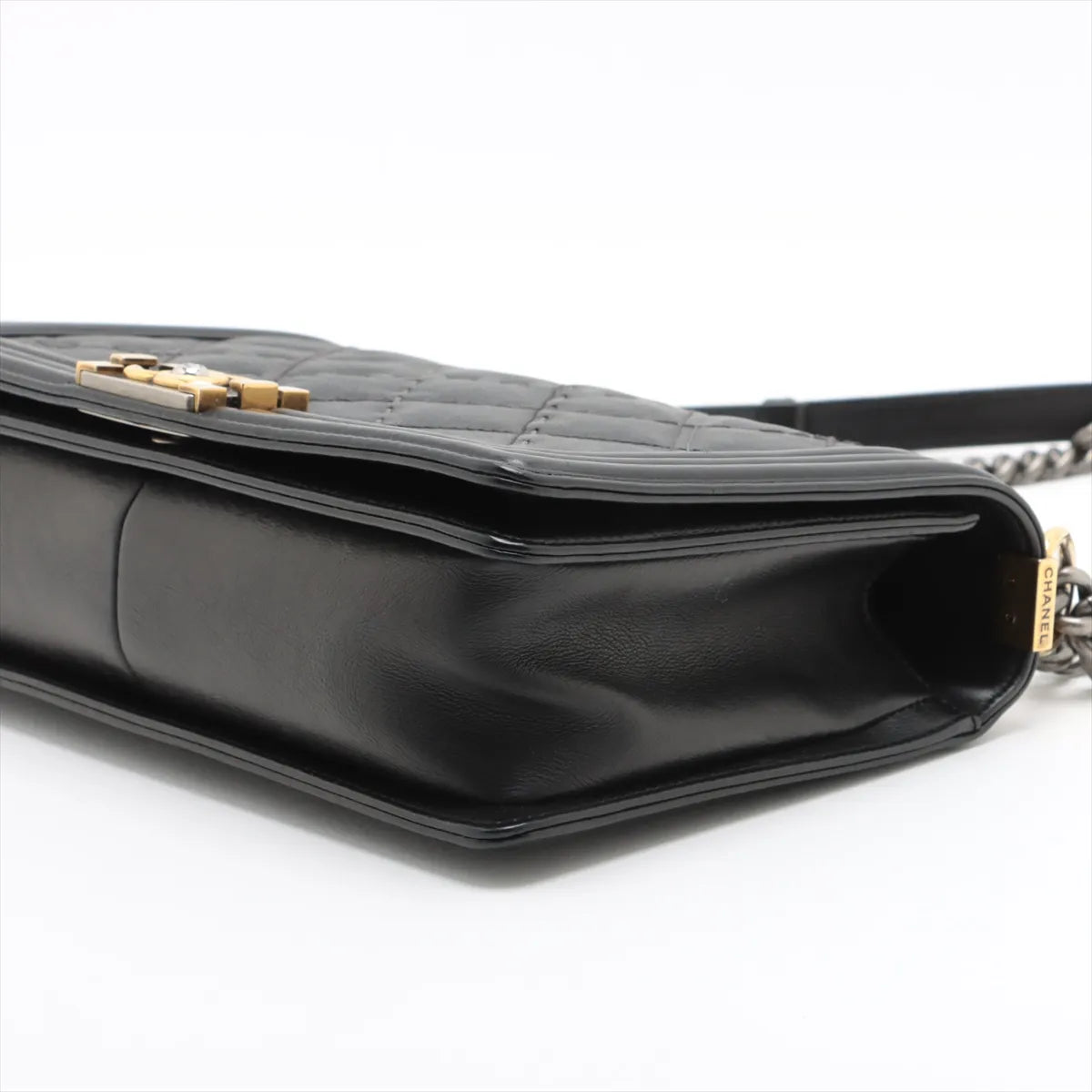 Chanel Boy Chanel 28 Matelasse Large Wild Stitch Leather Chain Shoulder Bag Black