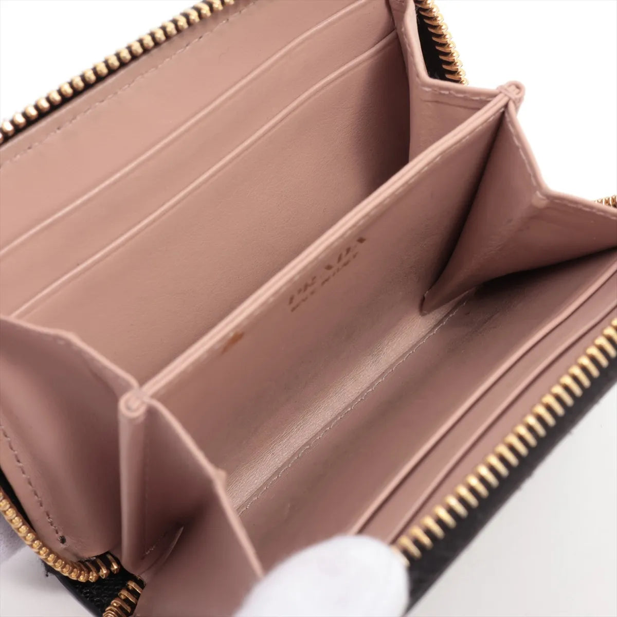 Prada Saffiano Bow Leather Coin Purse Black