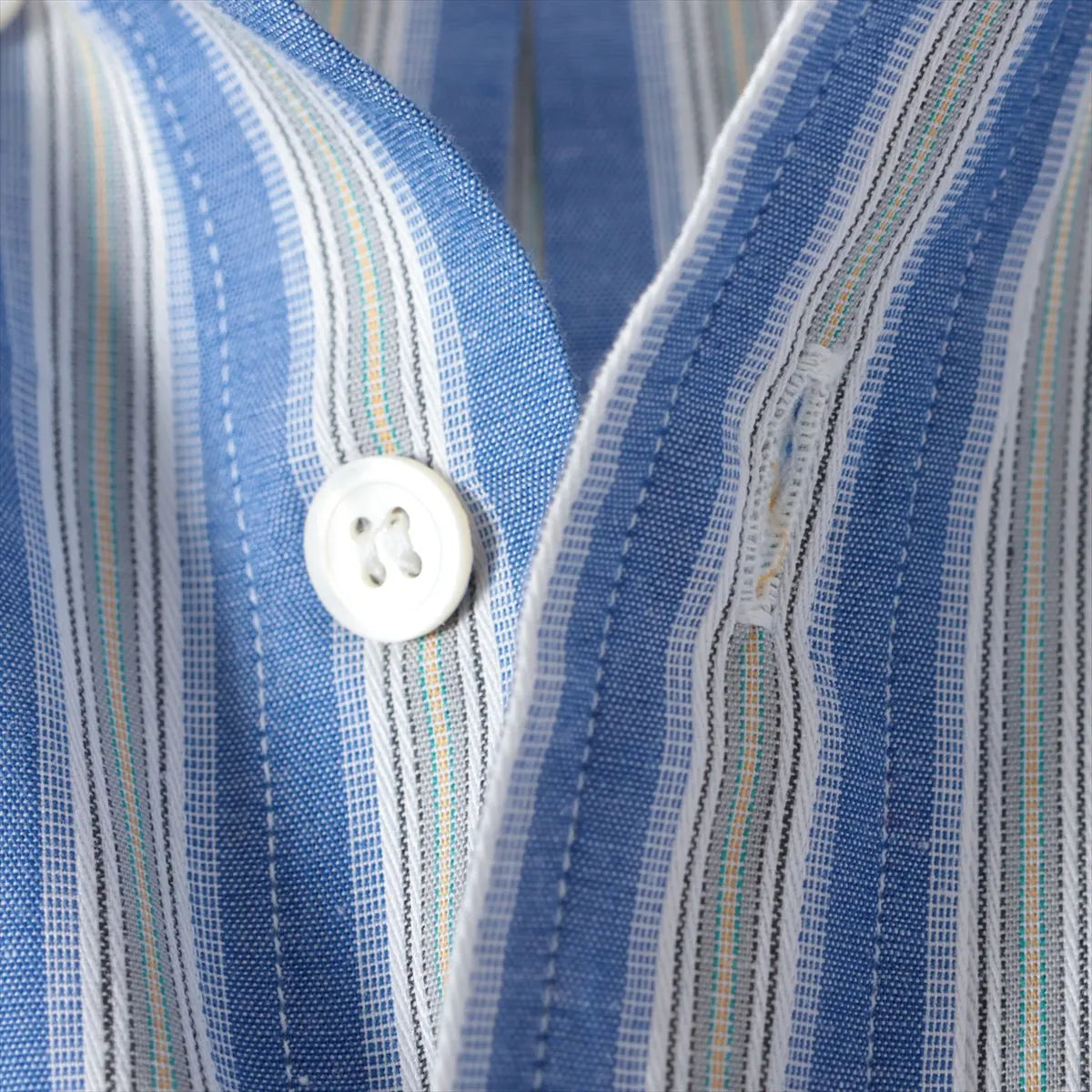 Christian Dior Striped Cotton Long Sleeve Shirt Blue x Gray