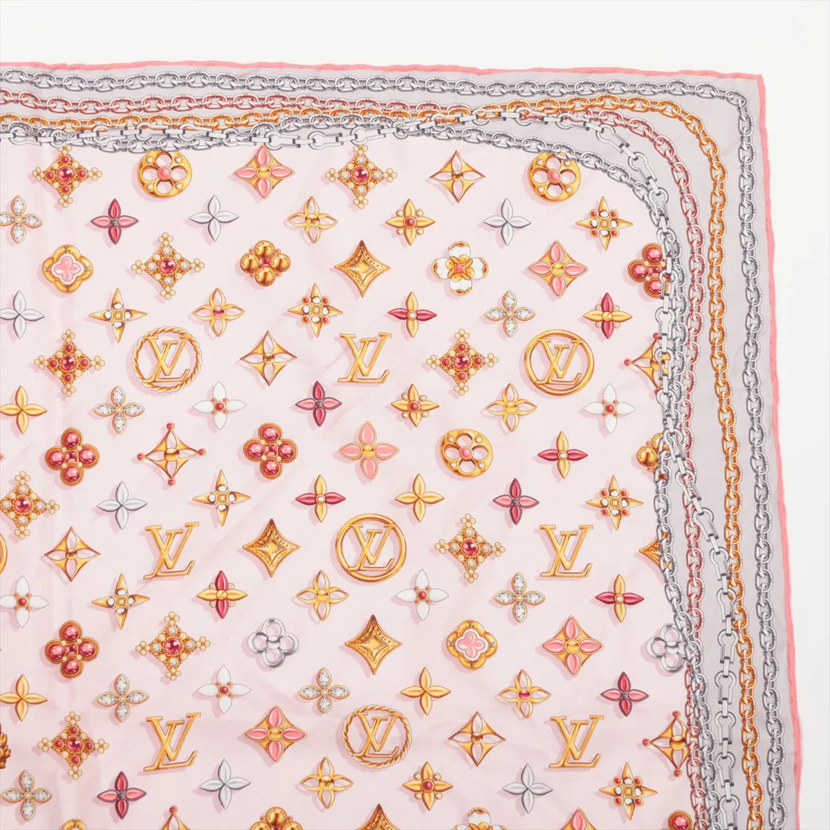 Louis Vuitton Monogram Your Highness Square Silk Scarf Pink