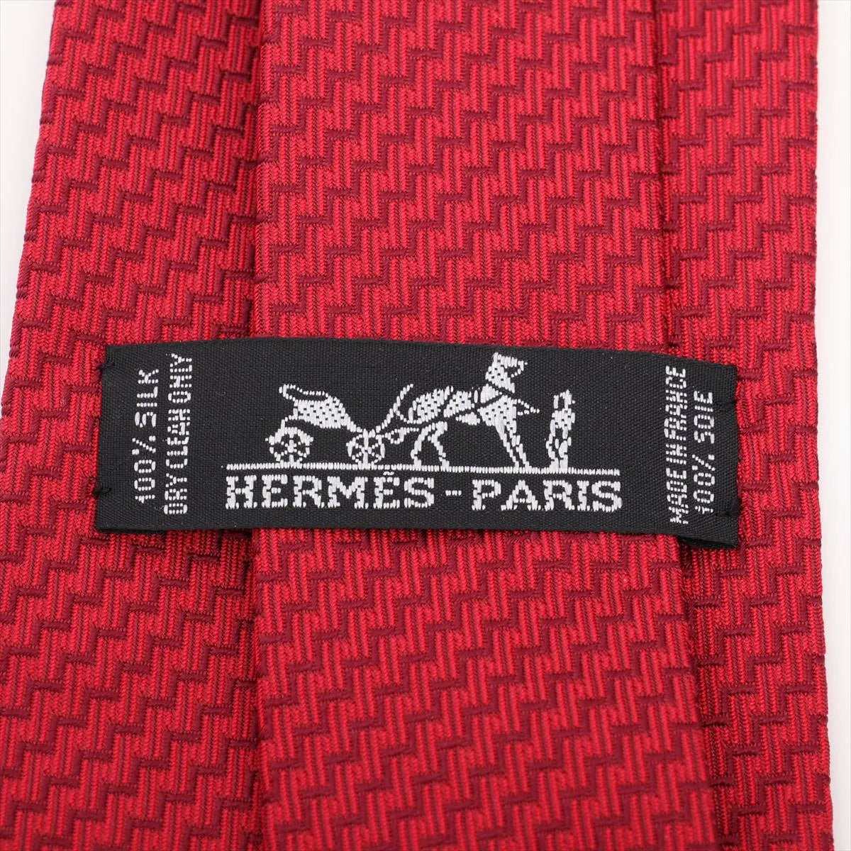 Hermès Zigzag Necktie Silk Red