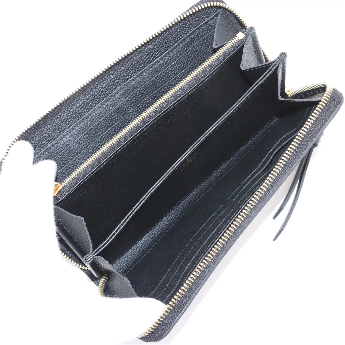 Louis Vuitton Bicolor Monogram Empreinte Zippy Wallet Black x Beige
