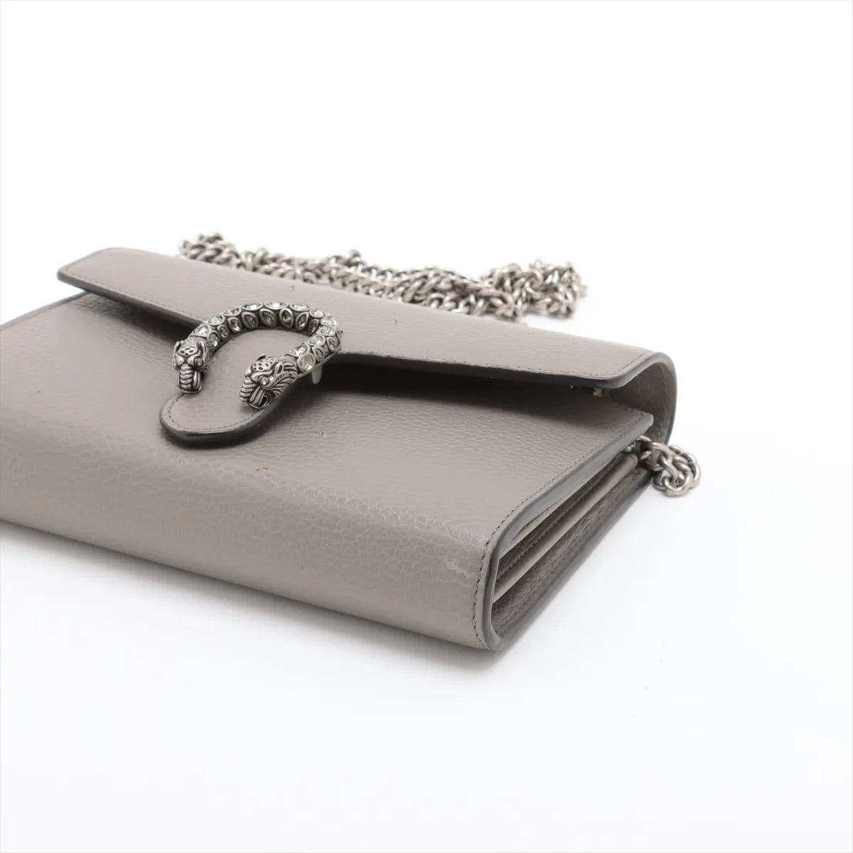 Gucci Dionysus Leather Chain Wallet Gray