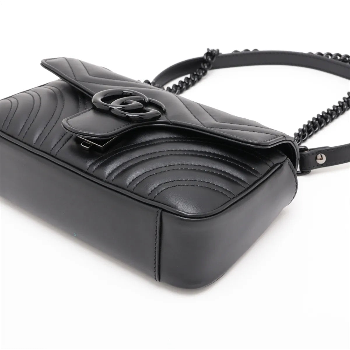 Gucci GG Marmont Leather Chain Shoulder Bag Black — product photo 3