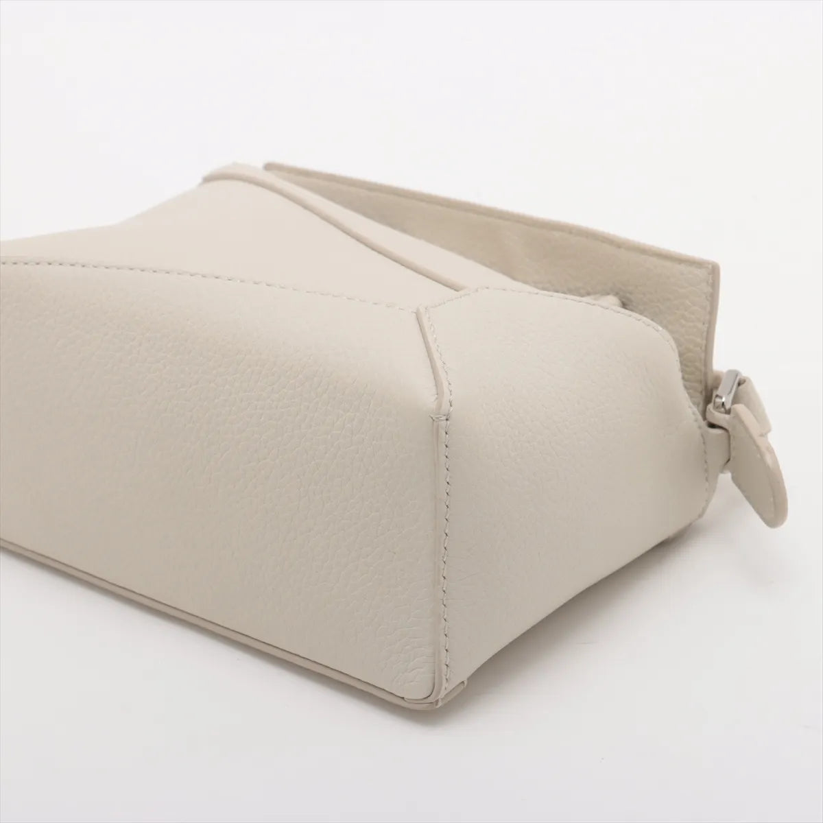 Loewe Mini Puzzle Leather Shoulder Bag White
