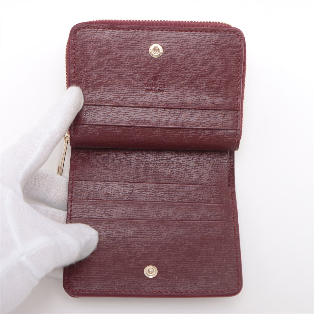 Gucci Script Logo Leather Mini Wallet Bordeaux * PREORDER *