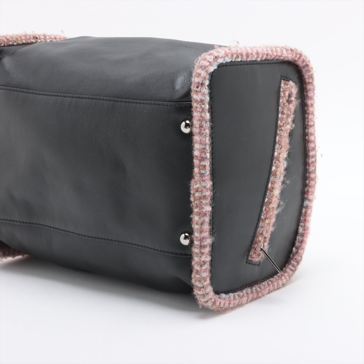 Chanel Logo Lambskin Tweed Two-Way Shoulder Bag Black * PREORDER *