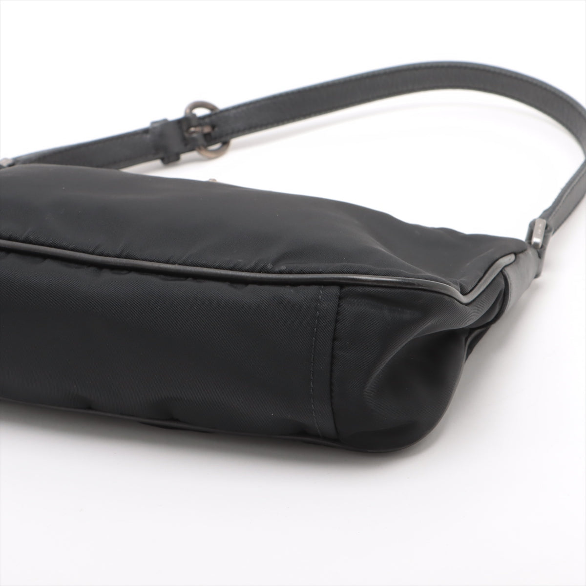 Prada Tessuto Nylon Leather Shoulder Bag Black