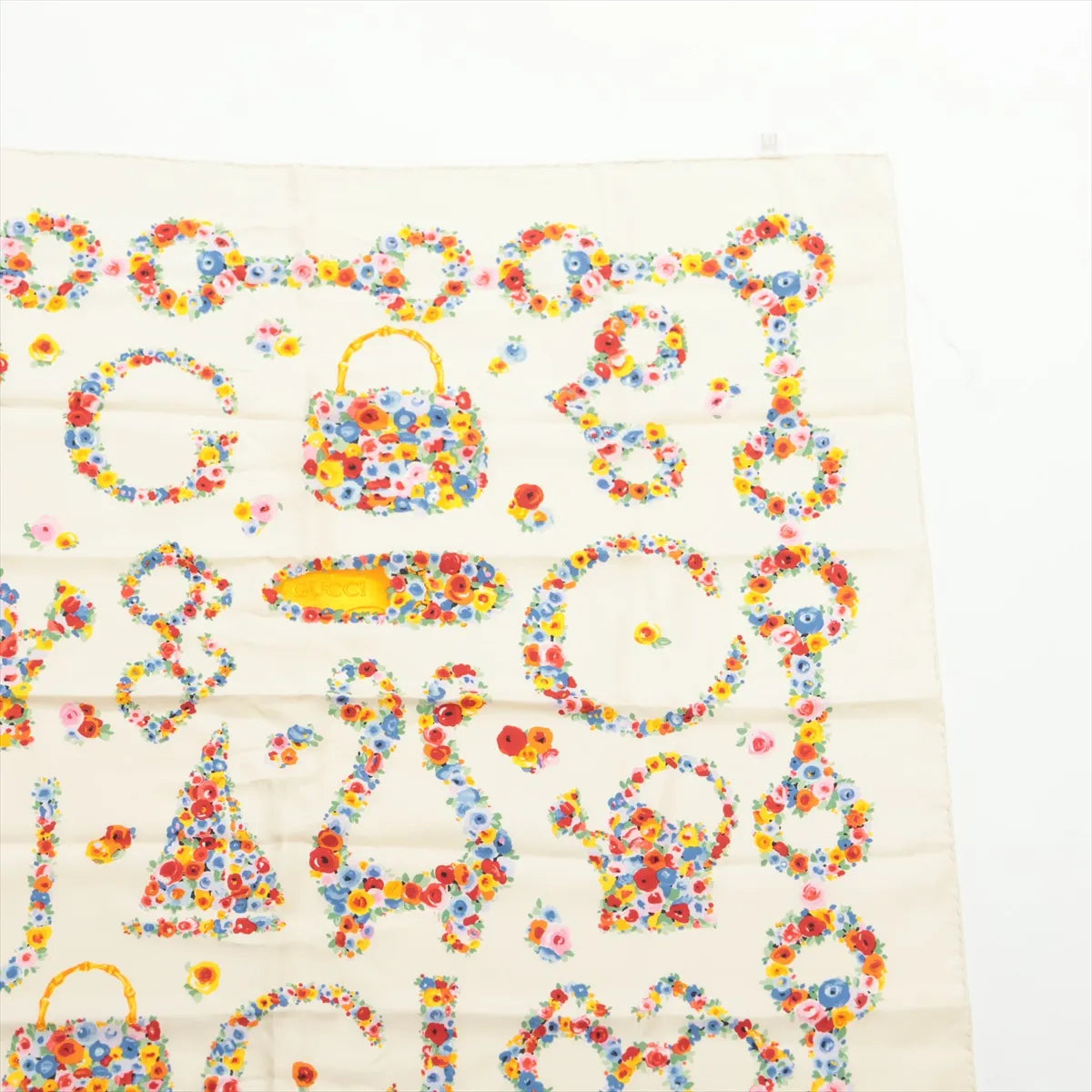 Gucci Flower Silk Scarf Ivory — product photo 3