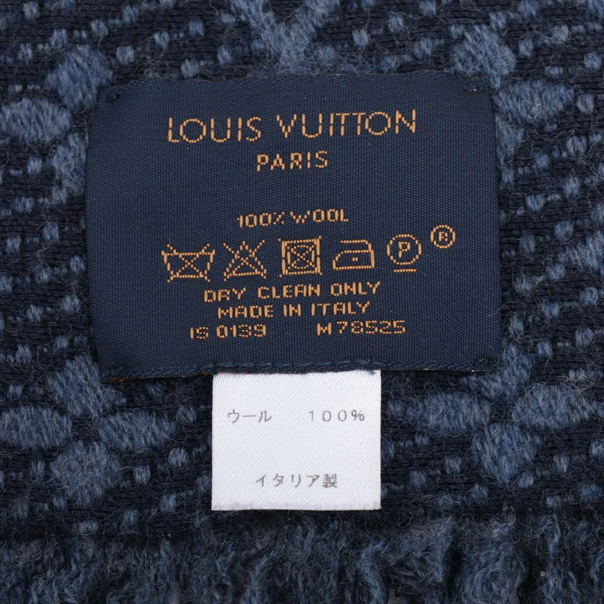 Louis Vuitton Monogram Classic Wool Scarf Navy Blue