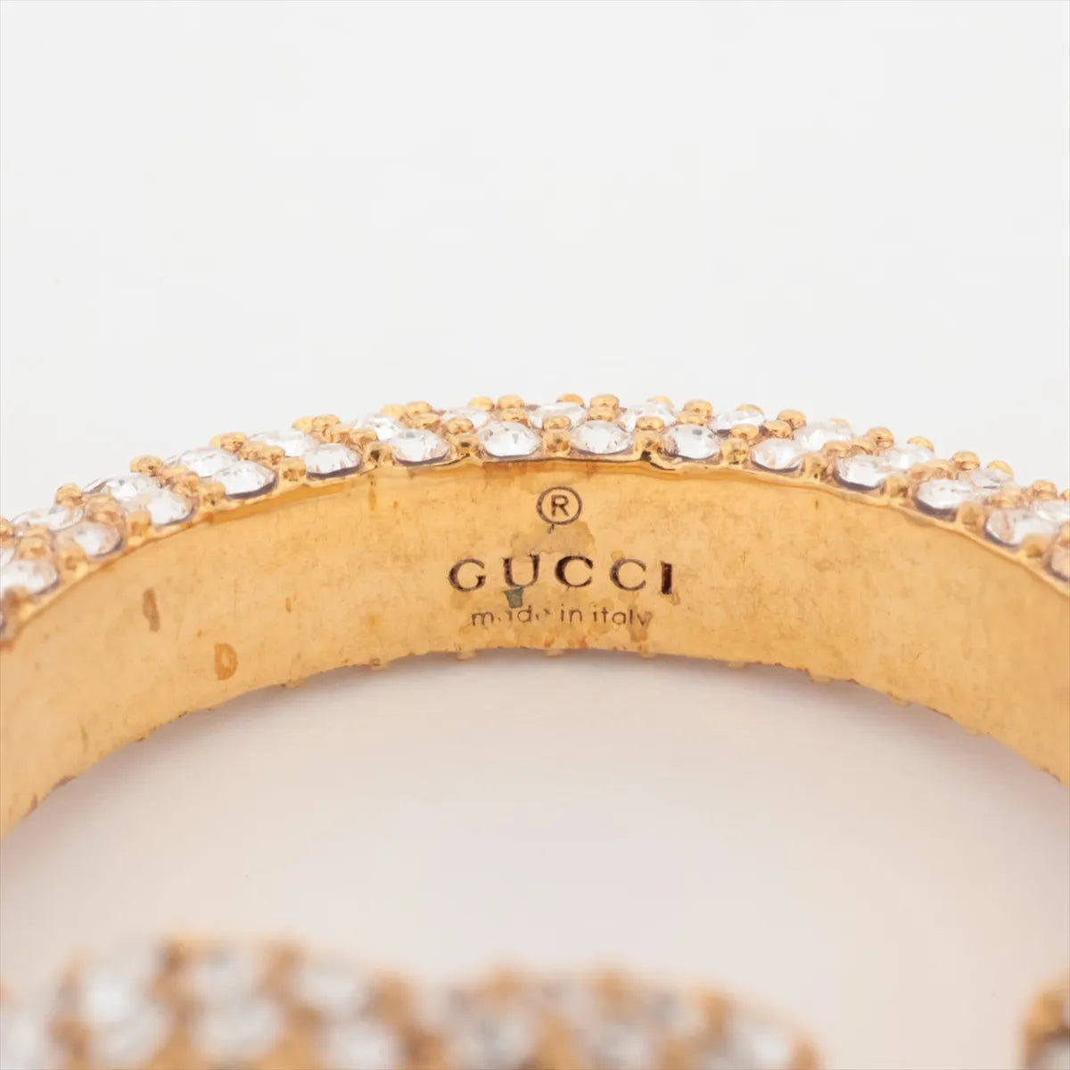 Gucci GG Logo Full Rhinestone Ring