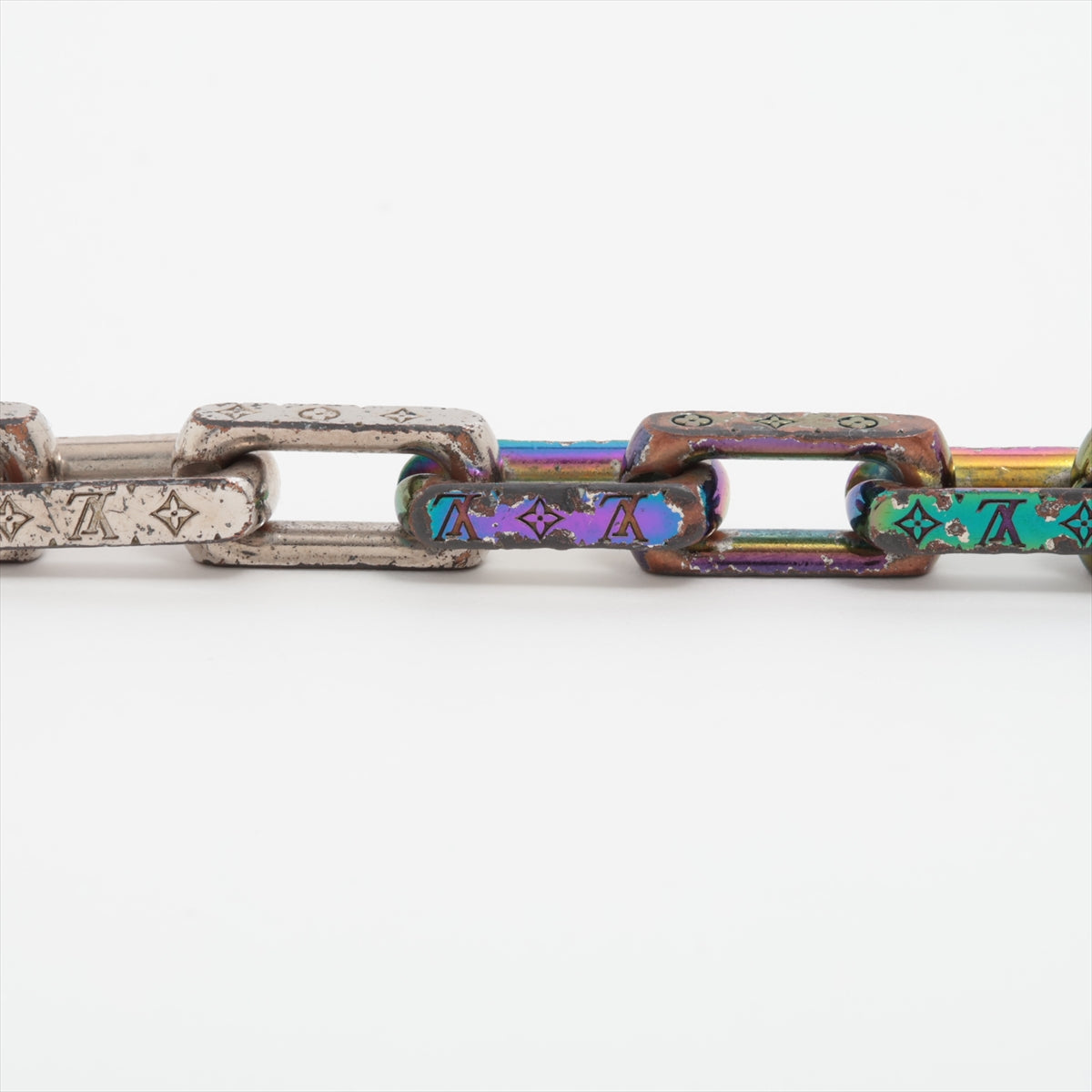 Louis Vuitton Monogram Chain Bracelet Multicolor x Silver