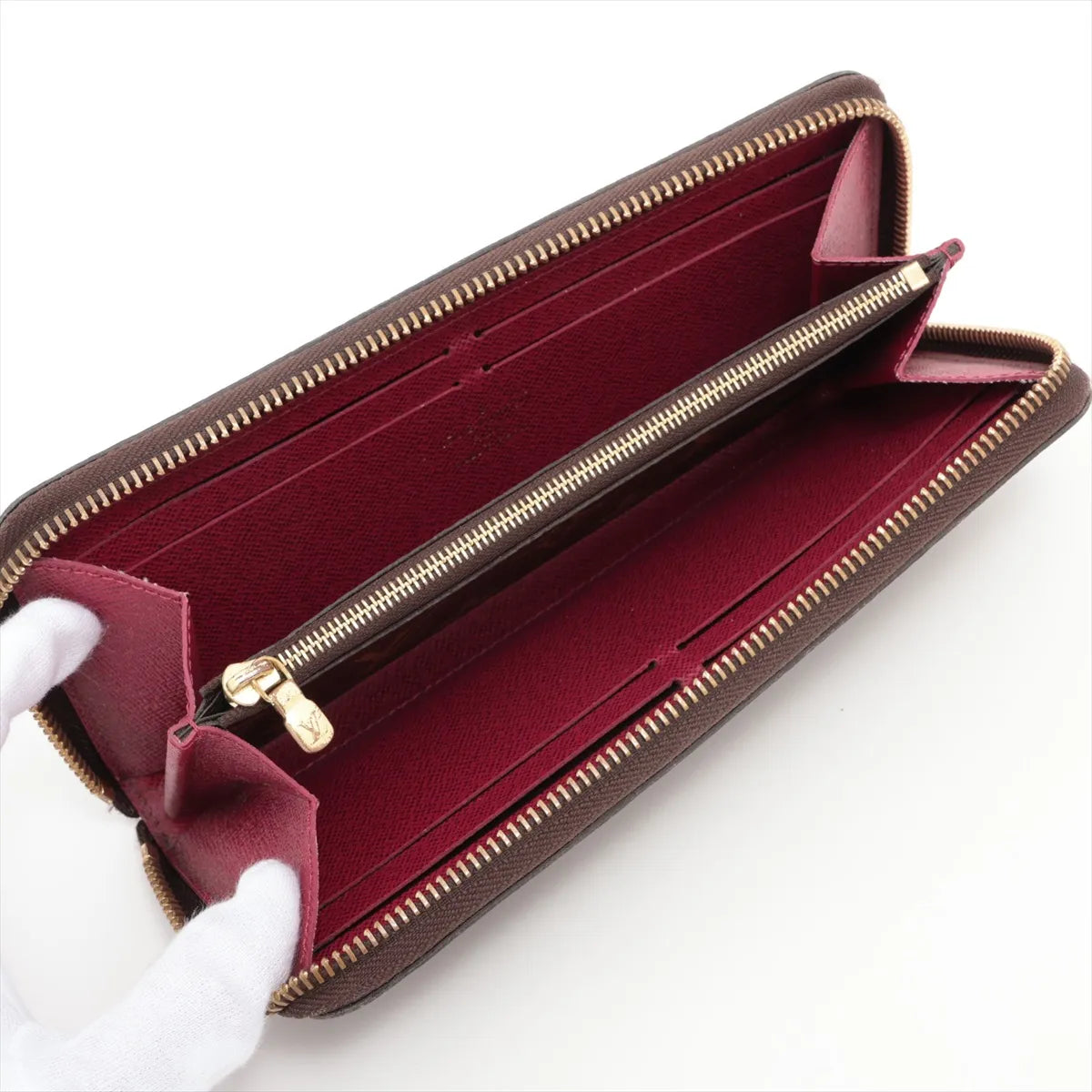 Louis Vuitton Monogram Clémence Zippy Long Wallet Fuchsia