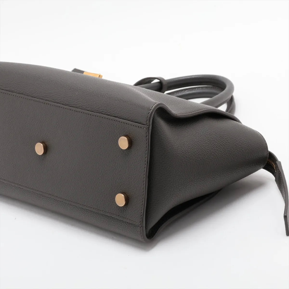 Saint Laurent Paris Downtown Cabas Leather Two-Way Handbag Gray
