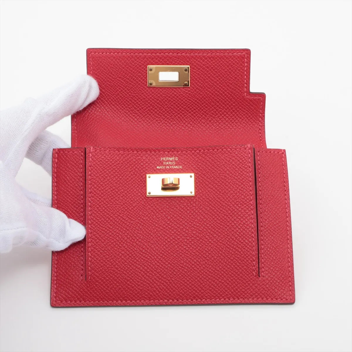 Hermès Kelly Pocket Compact Veau Epsom Coin Purse Red