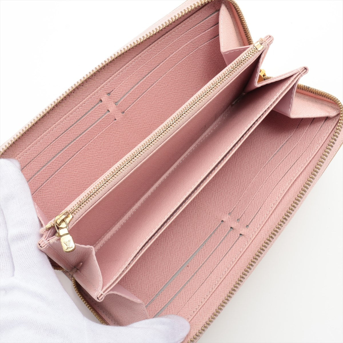 Louis Vuitton Damier Azur Zippy Wallet Rose Ballerine