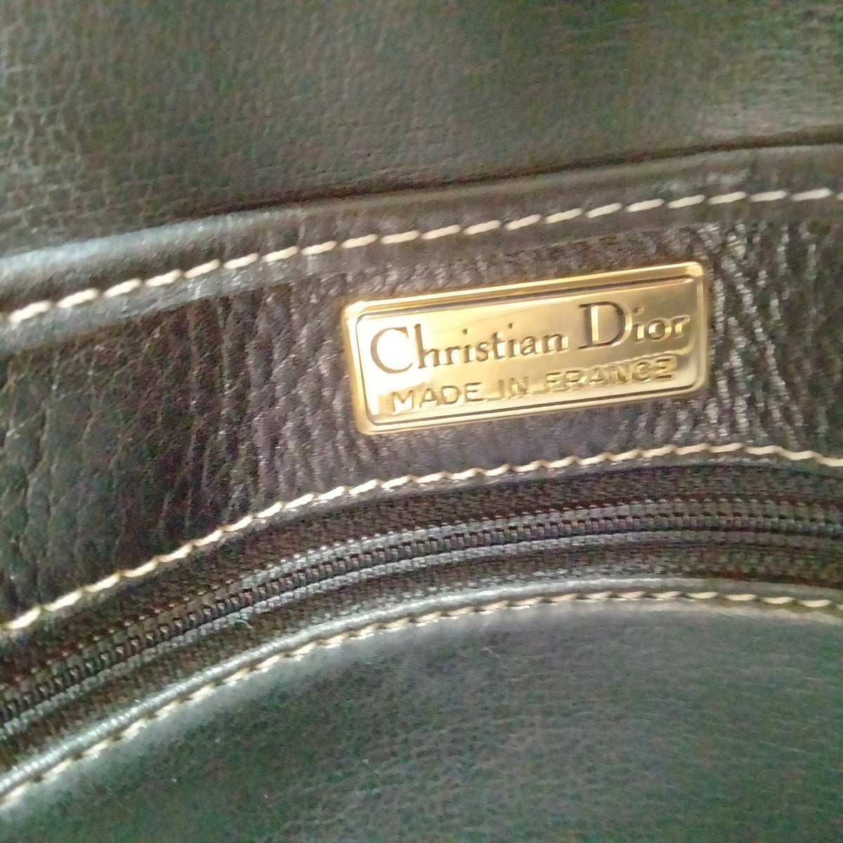 Christian Dior Black Leather CD Shoulder Bag — detail 6