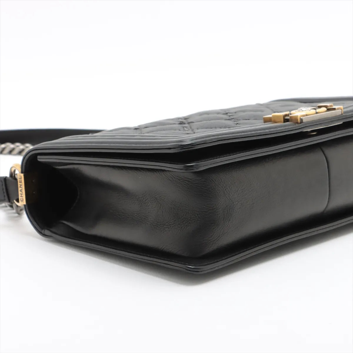 Chanel Boy Chanel 28 Matelasse Large Wild Stitch Leather Chain Shoulder Bag Black