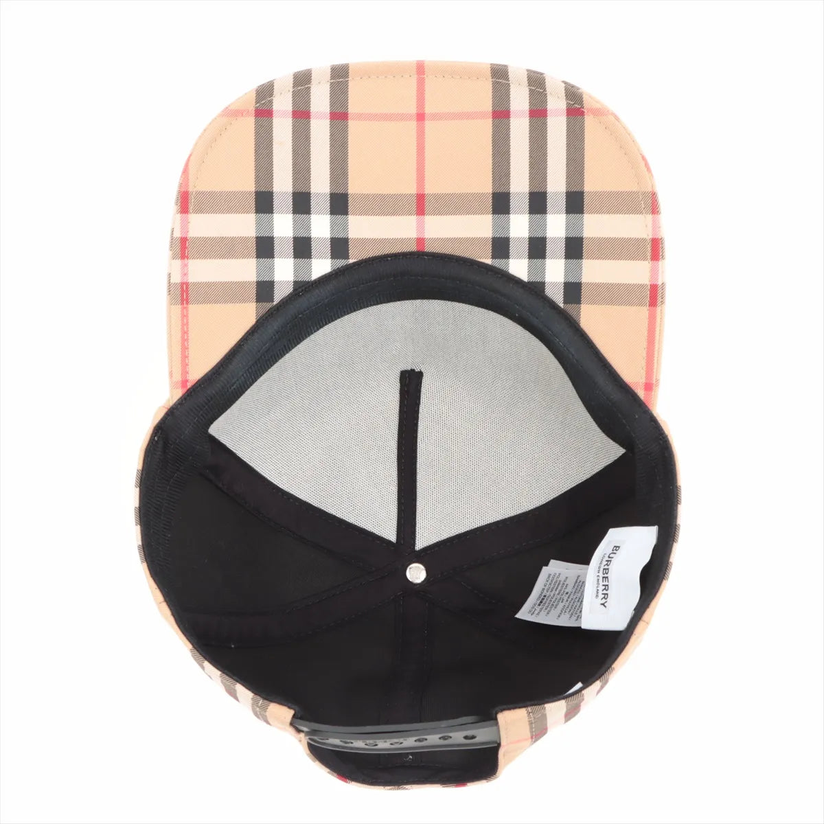 Best Seller Burberry Nova Check Love Print Cotton Cap Beige