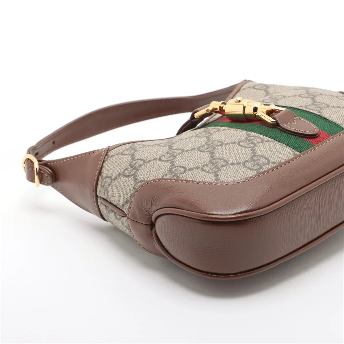 Gucci Jackie 1961 GG Supreme Leather Shoulder Bag Brown