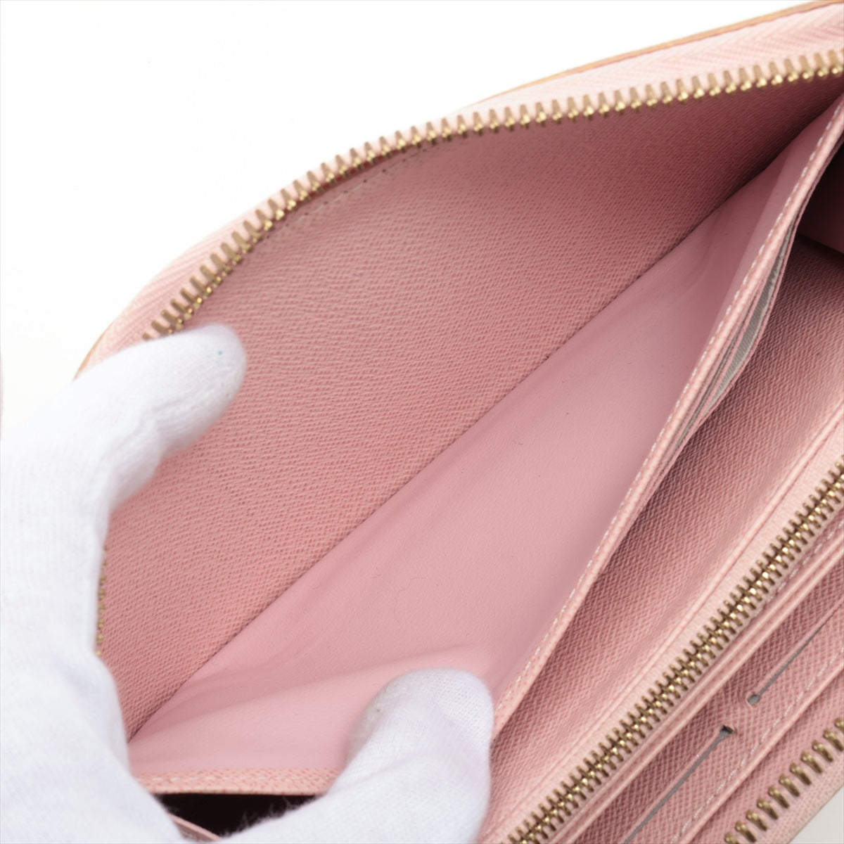 Louis Vuitton Damier Azur Zippy Wallet Rose Ballerine