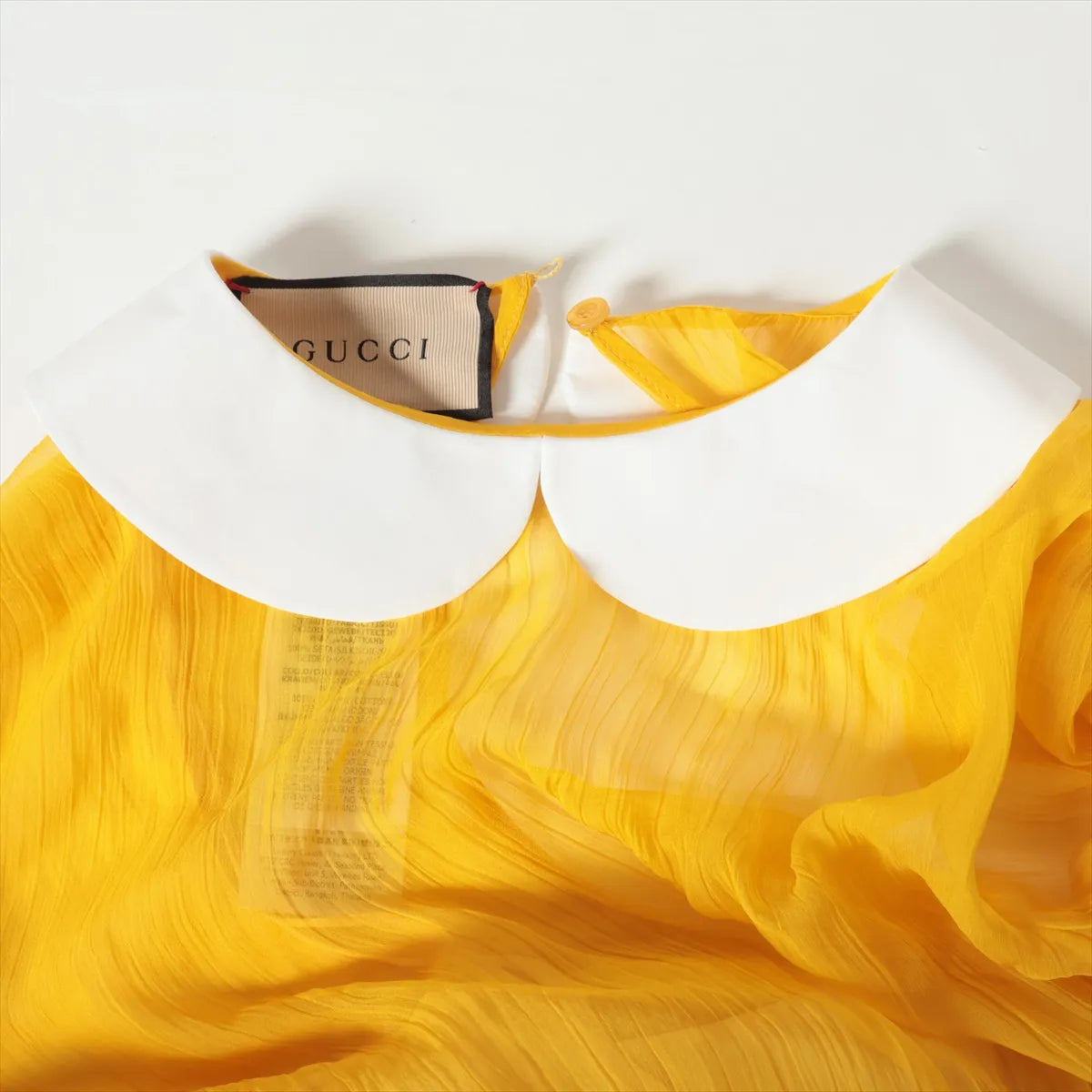 Gucci Silk Chiffon Dress Yellow
